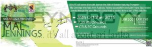 Mal Jennings Jazz events on 26th October 2016 at CR&FC