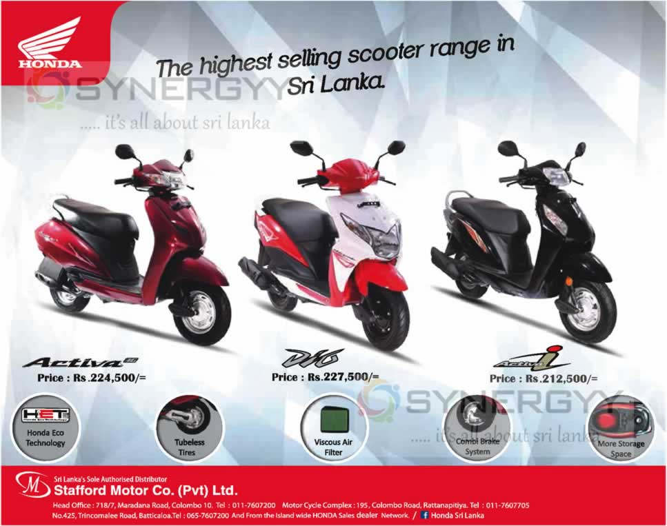 Honda Dio Activa Prices In Sri Lanka April 2017 Synergyy