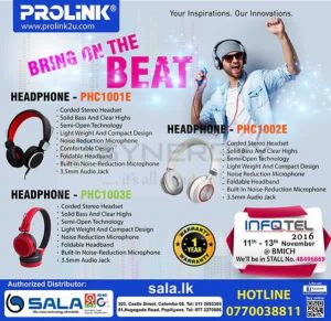 Prolink Headphone for sale from Sala Enterprises