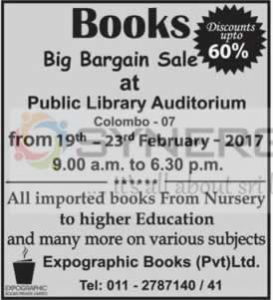 Big Bargain Books Sale at Public Library Colombo 07