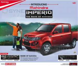 Mahindra Imperio Sri Lanka Price - Rs. 3,550,000 upwards from Ideal Motors