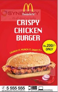 McDonalds Crispy Chicken Burger for Rs. 200- Only