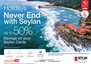 50% off when you Book Hotel Eden, The Paradise, The Calm and Dickwella Resort by Seylan Bank Credit Card