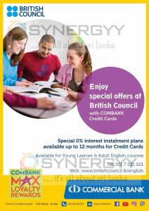 Pay your British Council Fee by Commercial Bank Credit card and enjoy 12 Month interest free instalment