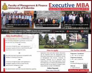 Executive MBA 20192020 from University of Colombo