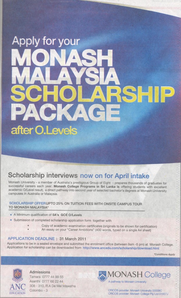 monash university malaysia phd scholarship