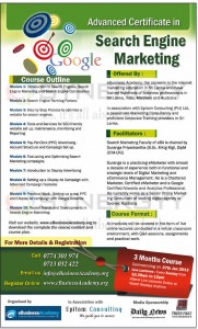 Advance Certificate in Search Engine Marketing – Starts from 27th Jan 2013