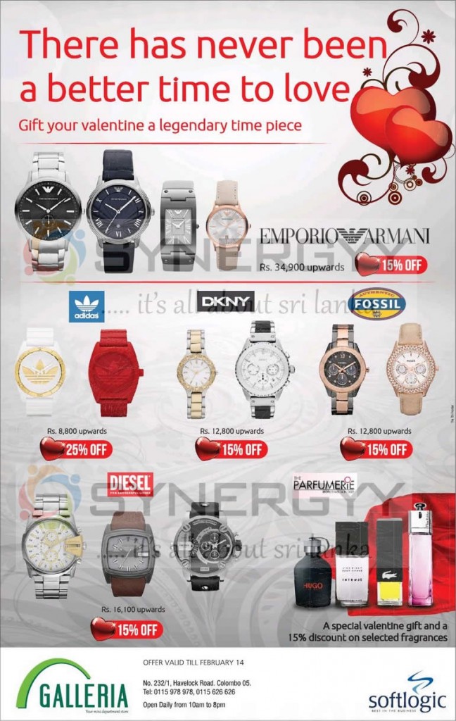 Valentine’s Day Offer 15 to 25 discounts on Branded Wrist watches