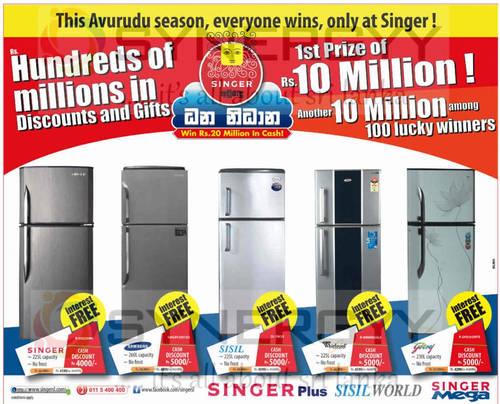 Refrigerator Sale In Sri Lanka Singer SynergyY