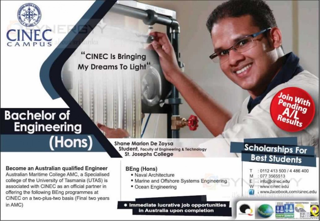 Bachelor Of Engineering (Hons) From CINEC Campus – September 2013 ...