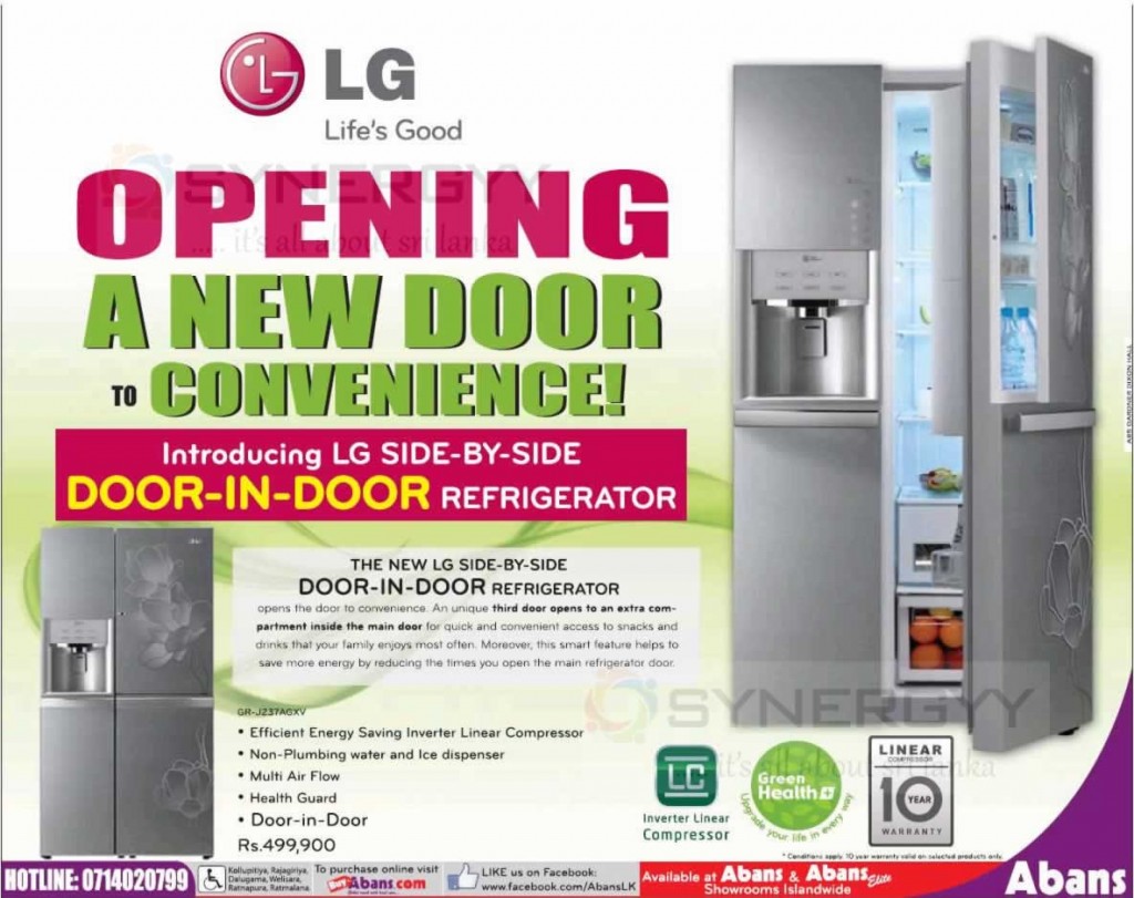 LG Door in Door Refrigerator for Rs. 499,900.00 from Abans September