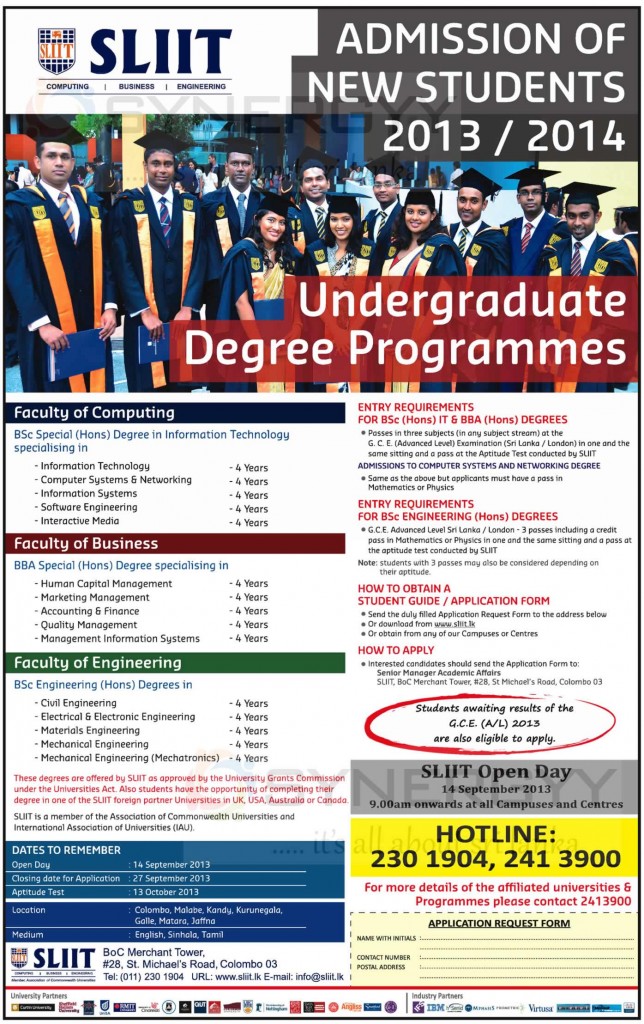 sliit-undergraduate-degree-programme-new-enrolment-for-2013-2014-synergyy