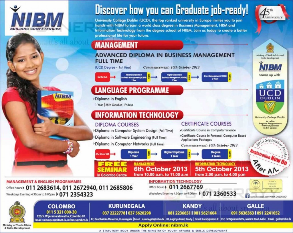 NIBM Degree Programmes In Sri Lanka SynergyY