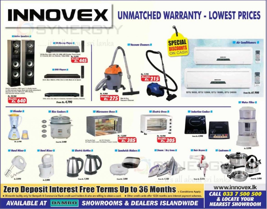 Damro Home appliances Prices attached here SynergyY
