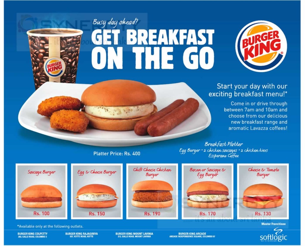Burger Kings Breakfast Menu – Update List