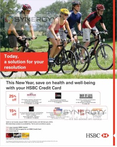 Save upto 25% on health and well-being with your HSBC Credit Card – February 2015