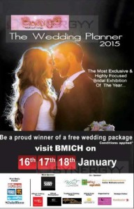 The Wedding Planner 2015 – Wedding Exhibition on 16th to 18th January 2015