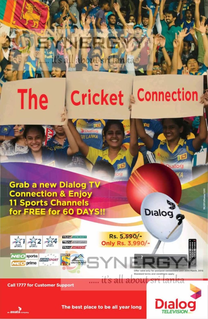 Enjoy ICC worldcup at Star Sport now available from Dialog