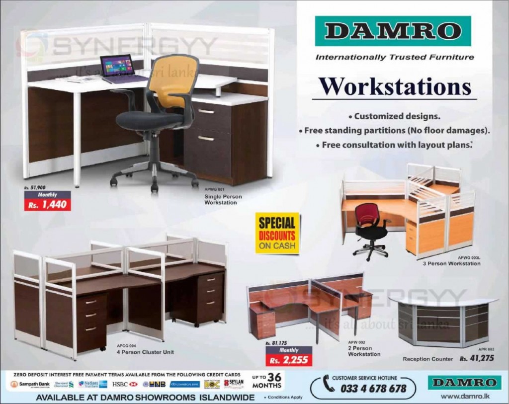 Damro Workstations (Work Place Tables and Chairs) – Special Promotion January 2016