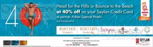 40% off at Aitken Spence Hotel for Seylan Bank Credit Card till 31st July 2016