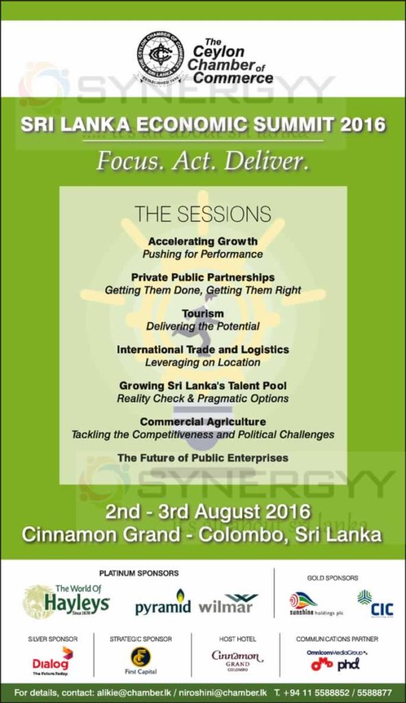 Sri Lanka Economic Summit 2016 by The Ceylon Chamber of Commerce – SynergyY