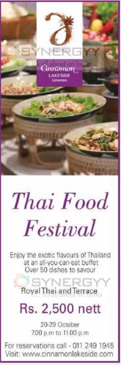 Thai Food Festival @ Cinnamon Lakeside Colombo from 20th to 29th October 2016