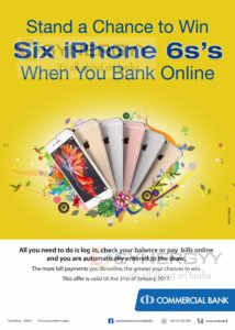 Use Commercial Bank Online and Stand a Chance to Win 6 iPhone 6s’s