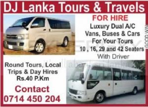DJ Lanka Tours & Travels – Rs. 40 per Km