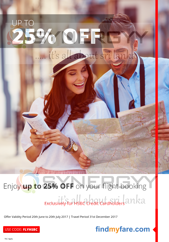 Fly with Findmyfare and enjoy 25% off for HSBC Credit Card