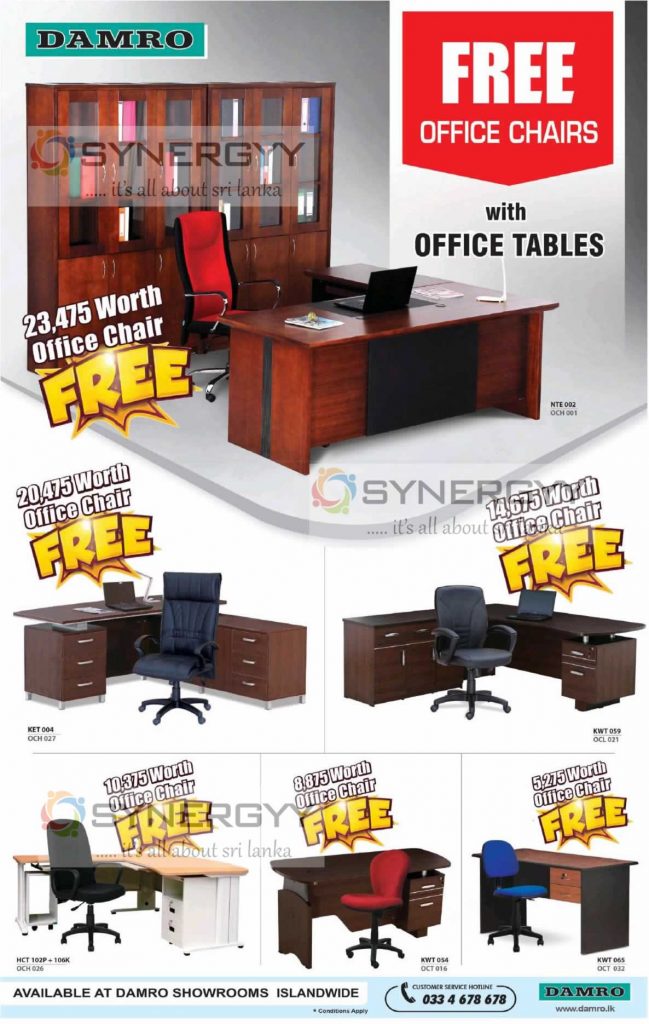 Damro Promotion Free Office Chairs for Office Tables SynergyY