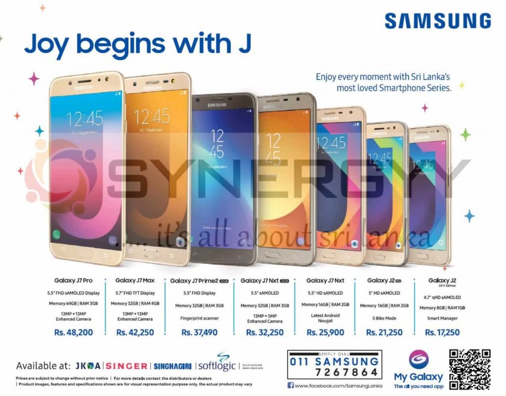 Samsung J Series Mobile Phone Prices in Sri Lanka Latest Update