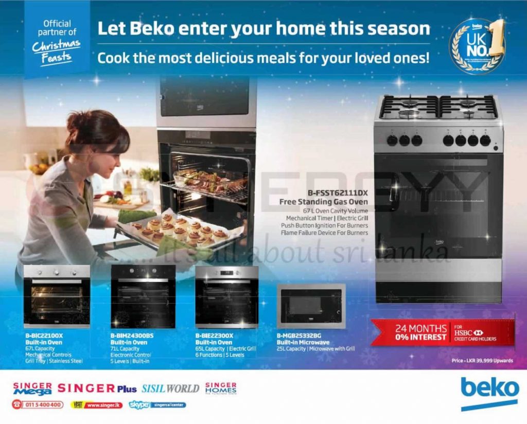 Beko Free Standing gas oven price in Sri Lanka Rs.39,999/ upwards