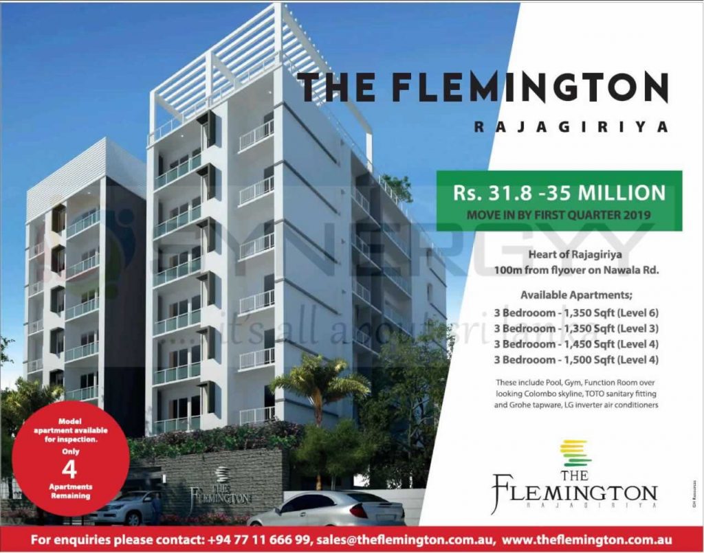 The Flemington Rajagiriya Condominium Apartment for sale SynergyY