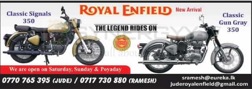 Royal Enfield Motor Cycles Now available in Sri Lanka; Prices starting from for Rs. 1,350,000/- – October 2019
