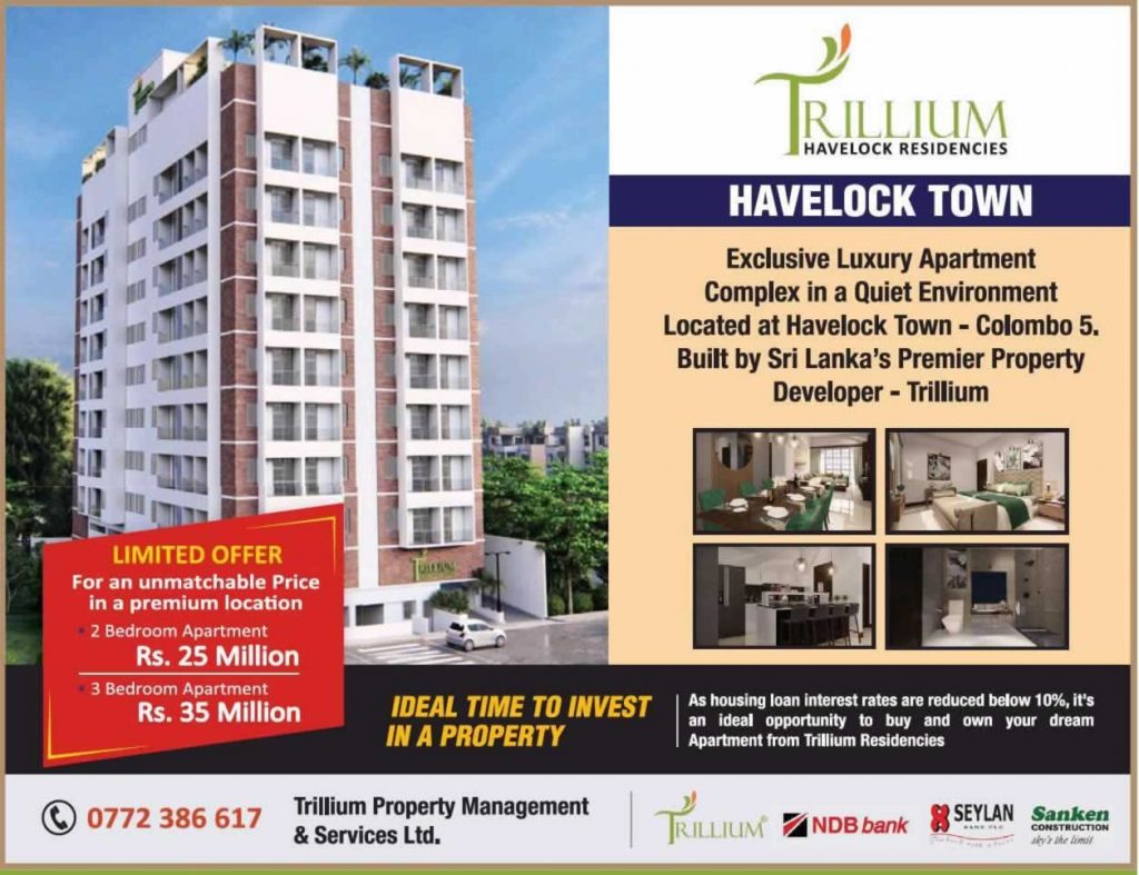 Trillium Residencies – Apartment for sale – Price LKR.25 Million