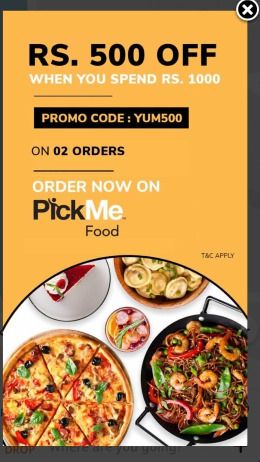 Pickme Food Promo Code February 2022 SynergyY