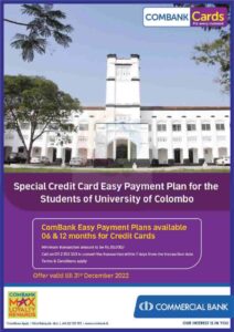 Special Credit card Easy payment plan for University of Colombo Student