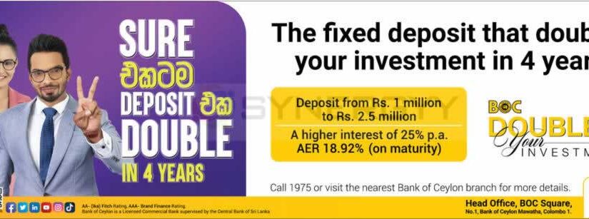 BOC Fixed Deposit – Double your Investment in 4 Years