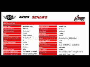Brand New Senaro Motor Cycle in Sri Lanka