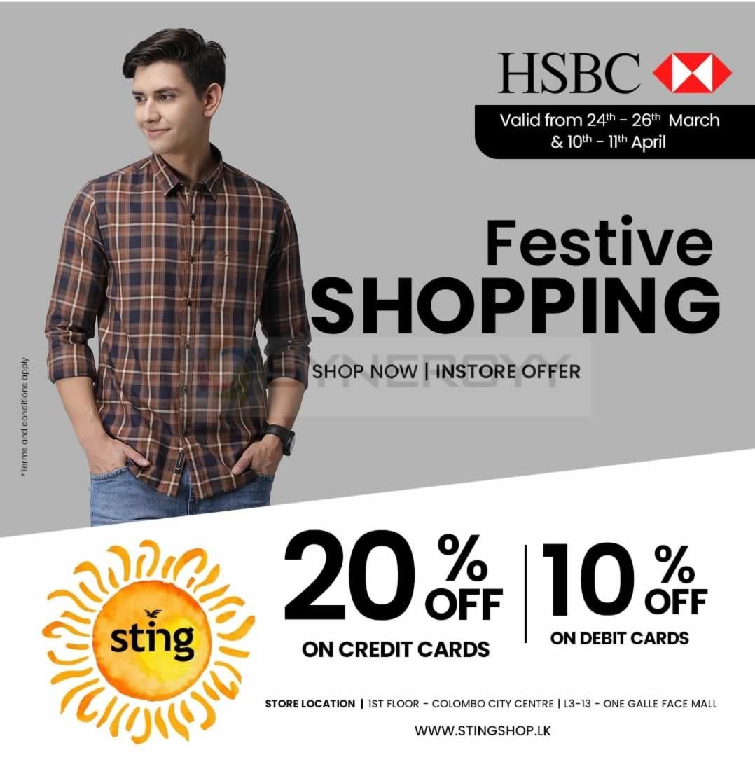 Sting Offering 20% off for HSBC Credit Card holder - 10th & 11th April 2023